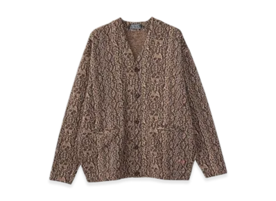 HYSTERIC GLAMOUR Speak No Evil Patch Cardigan "Brown"