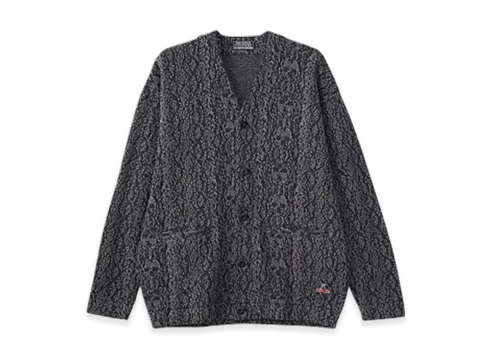 HYSTERIC GLAMOUR Speak No Evil Patch Cardigan "Charcoal Gray"