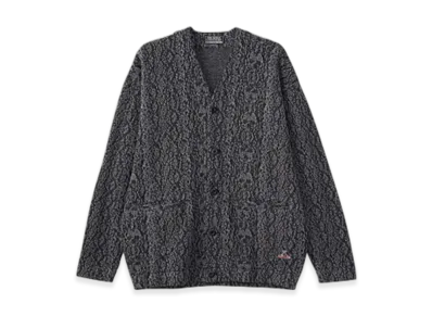 HYSTERIC GLAMOUR Speak No Evil Patch Cardigan "Charcoal Gray"