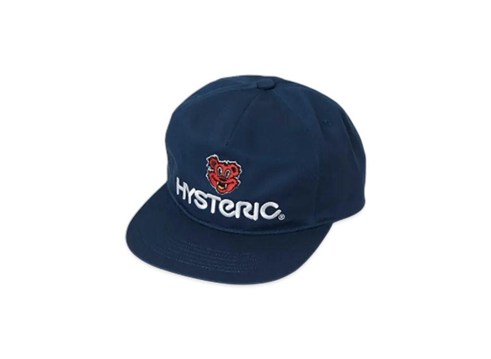 HYSTERIC GLAMOUR Fire Bear Magazine Embroidered Cap "Navy"