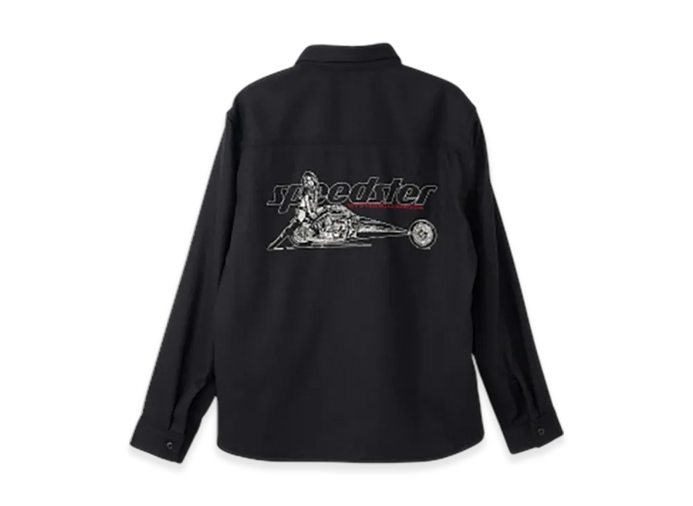 HYSTERIC GLAMOUR Speedster Embroidery Cpo Shirt "Black"