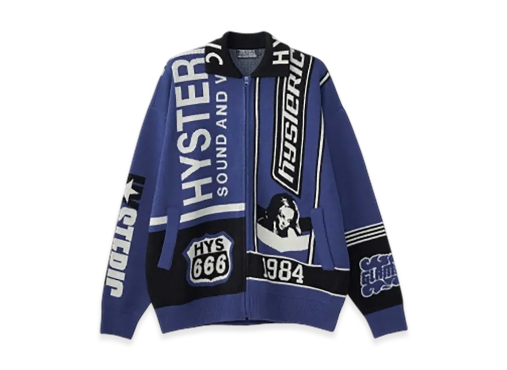 HYSTERIC GLAMOUR Sound And Vision Jacquard Jacket "Blue"