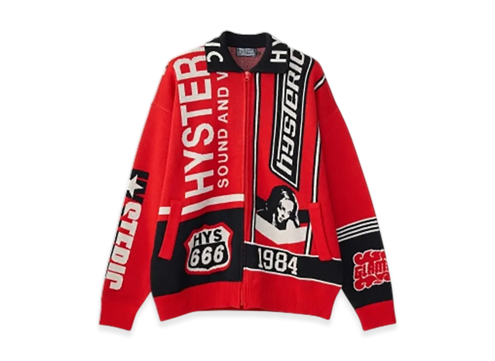 HYSTERIC GLAMOUR Sound And Vision Jacquard Jacket "Red"