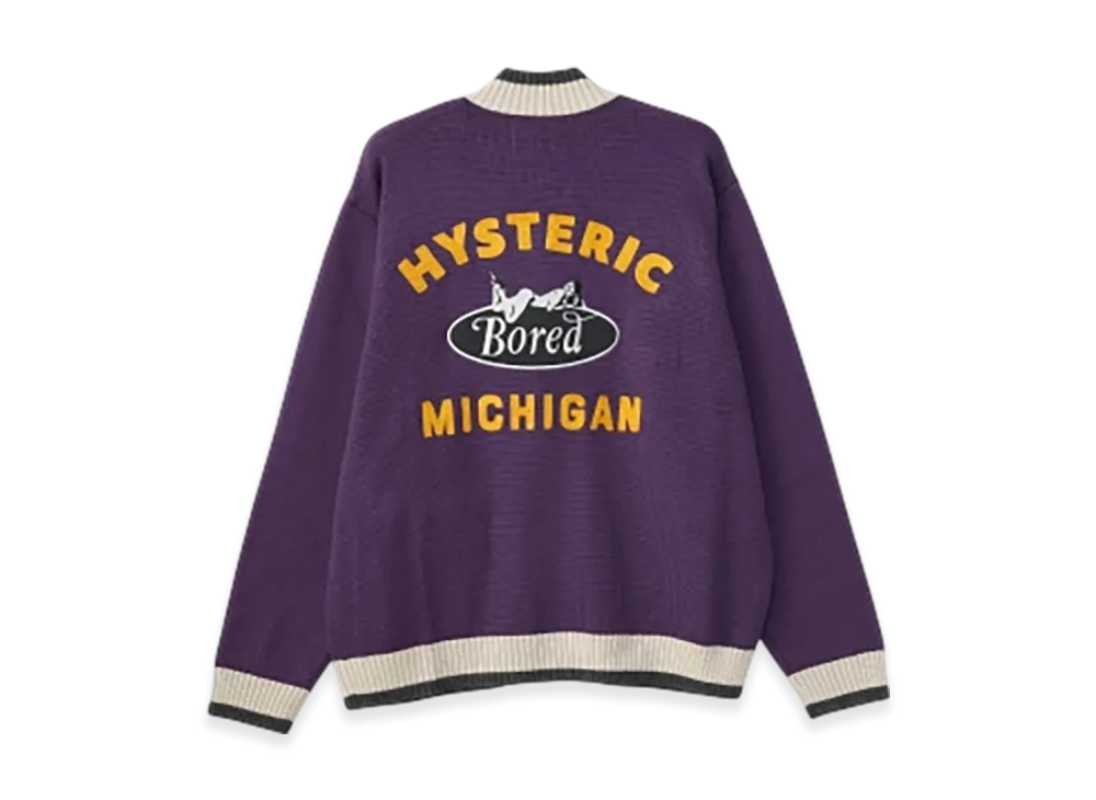 HYSTERIC GLAMOUR Bored Michigan Embroidery Jumper "Purple"