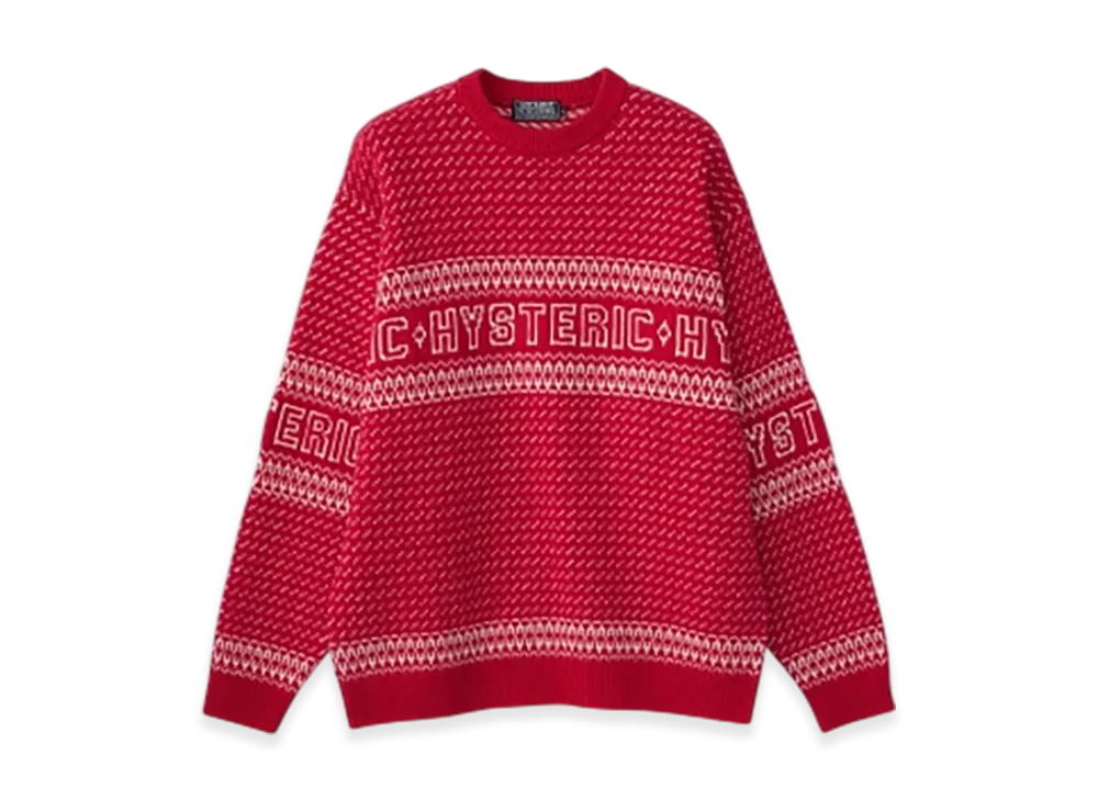 HYSTERIC GLAMOUR Hysteric Logo Jacquard Sweater "Pink"