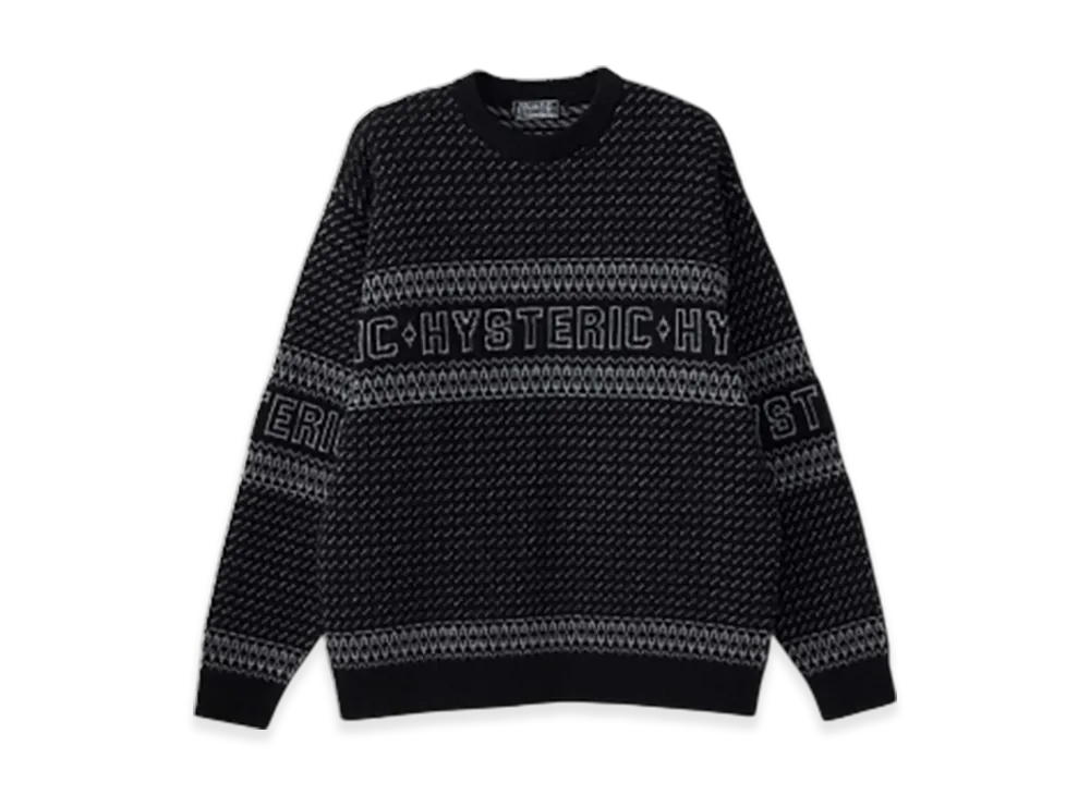 HYSTERIC GLAMOUR Hysteric Logo Jacquard Sweater "Black"