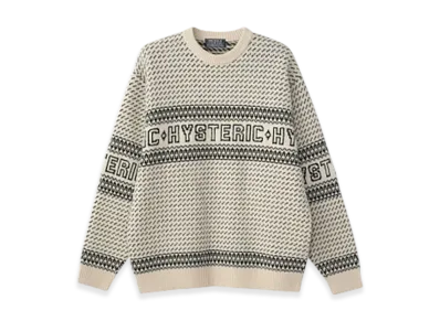 HYSTERIC GLAMOUR Hysteric Logo Jacquard Sweater "Beige"