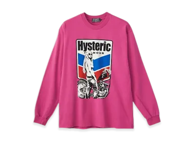 HYSTERIC GLAMOUR Motorcycle Girl T-Shirt "Pink"