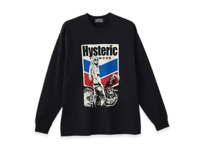 HYSTERIC GLAMOUR Motorcycle Girl T-Shirt "Black"