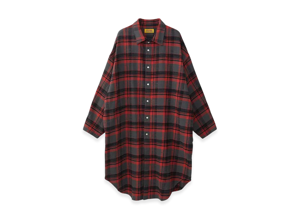 HYSTERIC GLAMOUR FM Mondo Radio Check Shirt Dress "Red"