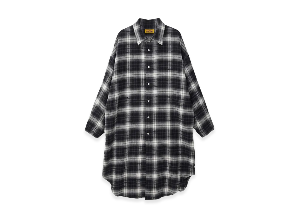 HYSTERIC GLAMOUR FM Mondo Radio Check Shirt Dress "Black"