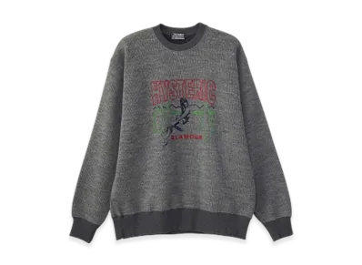 HYSTERIC GLAMOUR Chillin' Weekend Embroidered Sweatshirt "Top Gray"