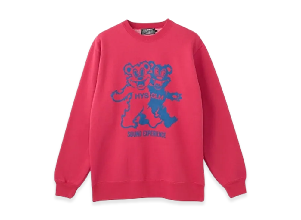 HYSTERIC GLAMOUR Fire Bear Party Sweatshirt "Pink"