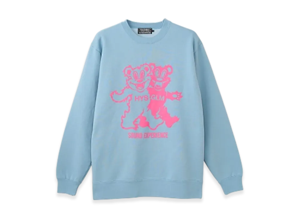 HYSTERIC GLAMOUR Fire Bear Party Sweatshirt "Blue"