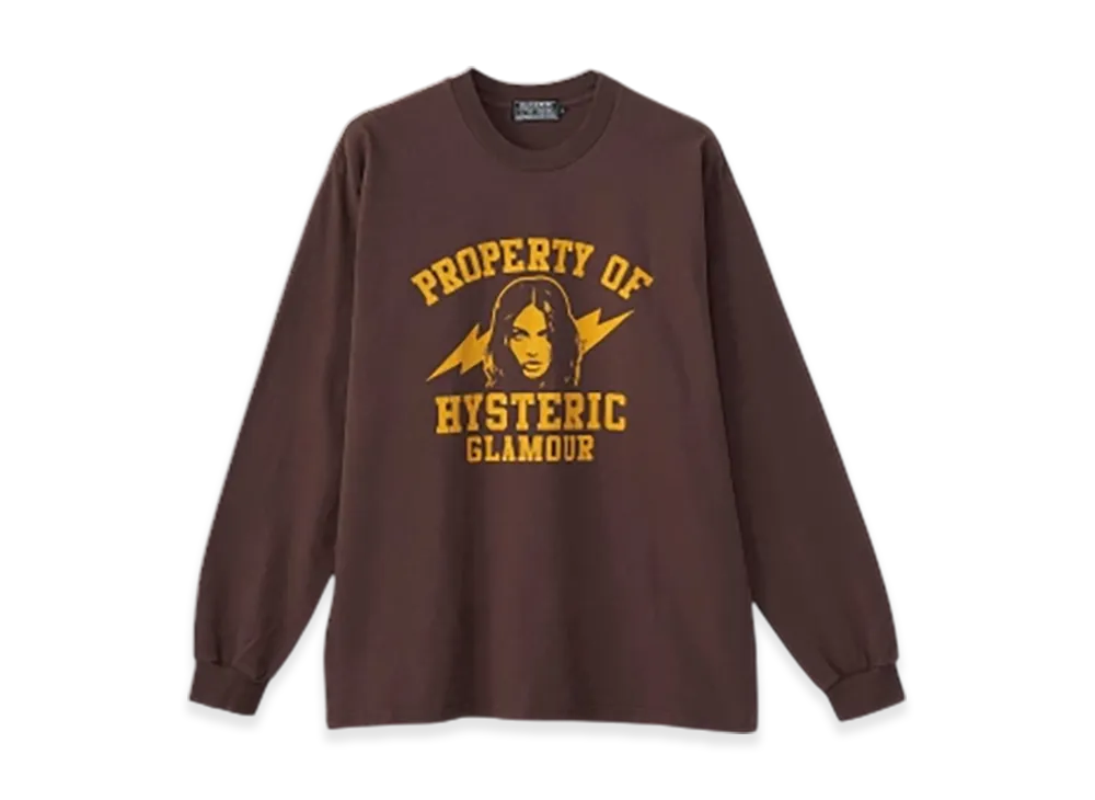 HYSTERIC GLAMOUR Property Of Hysteric T-Shirt "Brown"