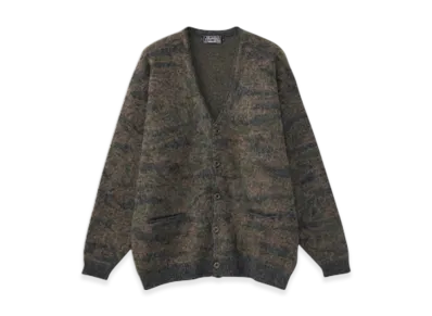 HYSTERIC GLAMOUR Tiger Camo Jacquard Cardigan "Khaki"