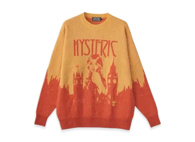 HYSTERIC GLAMOUR London Calling Jacquard Sweater "Orange"
