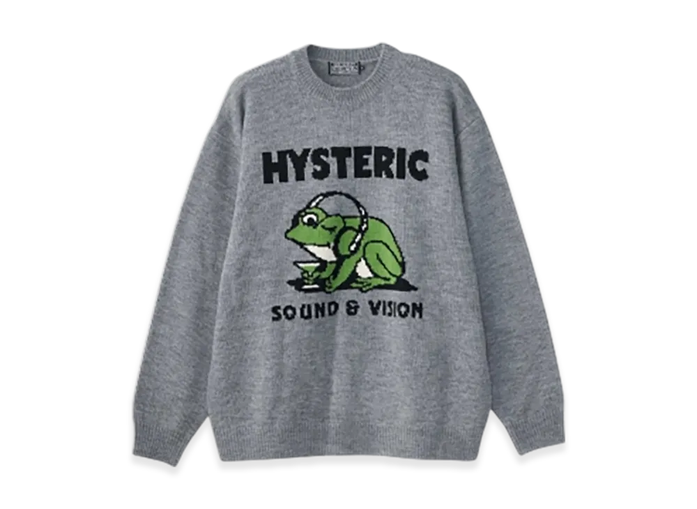 HYSTERIC GLAMOUR Diggy Knit Sweater "Top Gray"