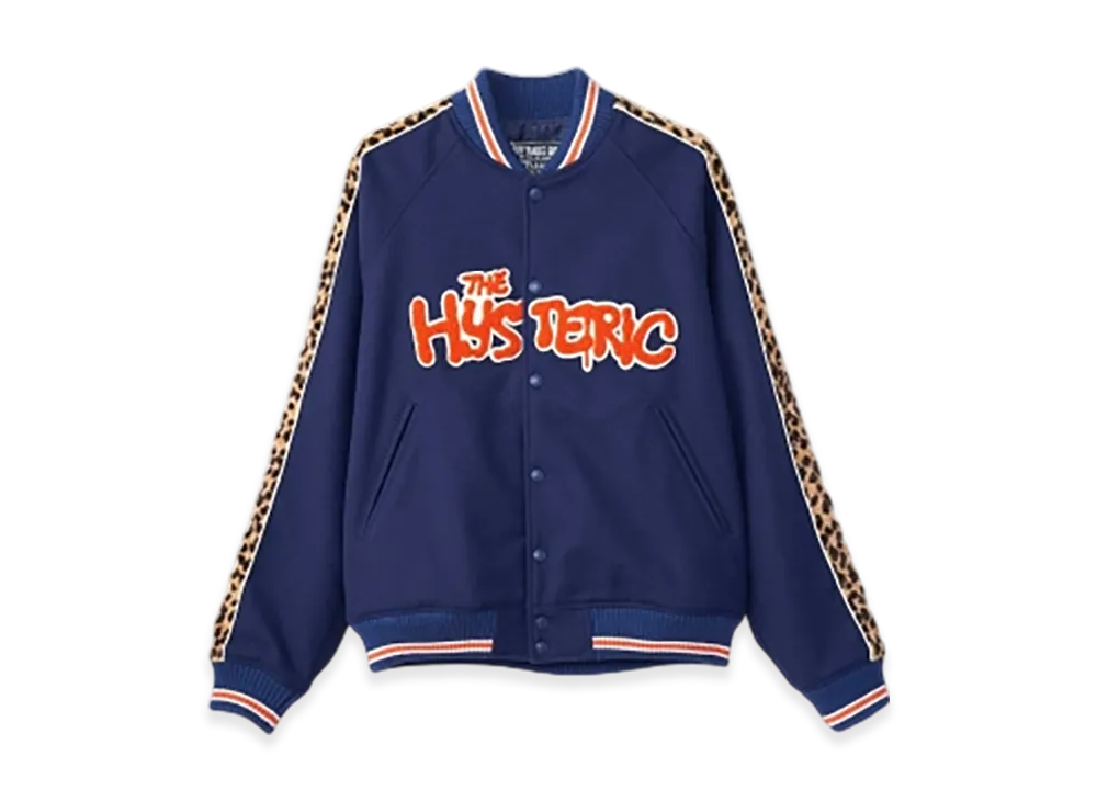 HYSTERIC GLAMOUR Bloody Hysteric Patch Stadium Jacket "Blue"
