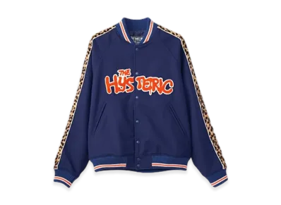HYSTERIC GLAMOUR Bloody Hysteric Patch Stadium Jacket "Blue"