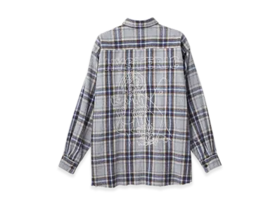 HYSTERIC GLAMOUR Guitar Girl Embroidered Work Shirt "Blue"