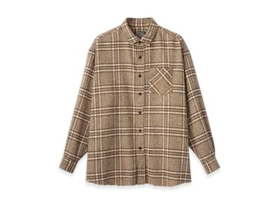 HYSTERIC GLAMOUR Guitar Girl Embroidered Work Shirt "Beige"