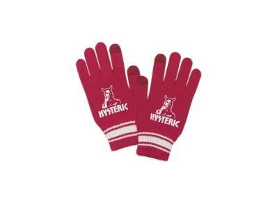 HYSTERIC GLAMOUR Speak No Evil Knit Gloves "Pink"
