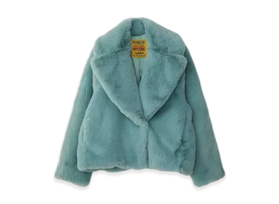 HYSTERIC GLAMOUR Fire Bear Embroidered Faux Fur Blouson "Green"