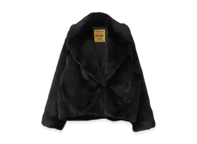 HYSTERIC GLAMOUR Fire Bear Embroidered Faux Fur Blouson "Black"