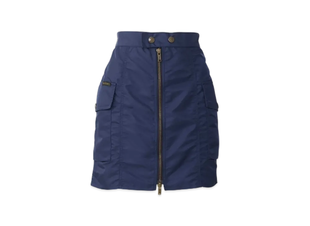 HYSTERIC GLAMOUR Front Zip Nylon Mini Skirt "Navy"