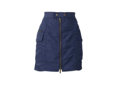 HYSTERIC GLAMOUR Front Zip Nylon Mini Skirt "Navy"