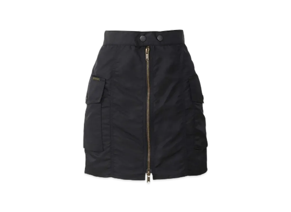 HYSTERIC GLAMOUR Front Zip Nylon Mini Skirt "Black"