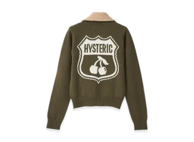 HYSTERIC GLAMOUR Road Sign Jacquard Jumper "Khaki"