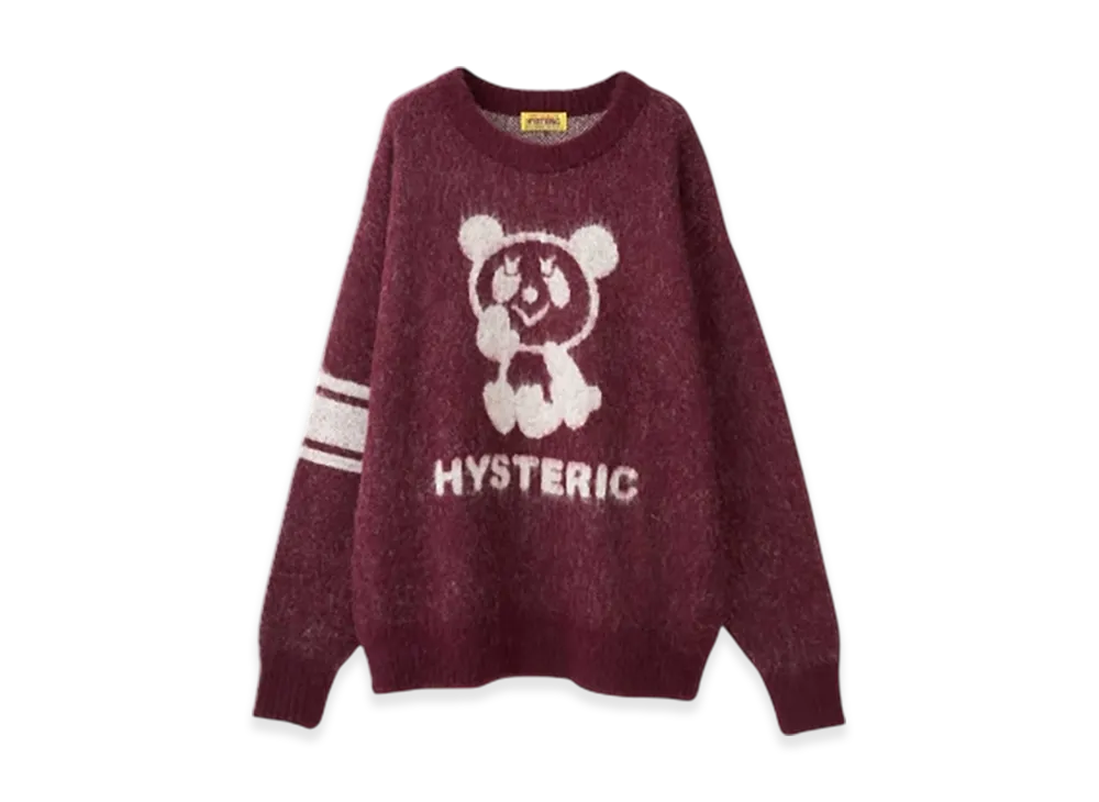 HYSTERIC GLAMOUR Hysteric Panda Jacquard Sweater "Red"
