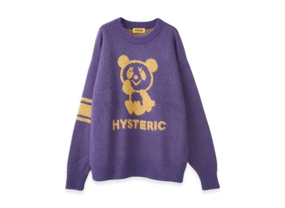 HYSTERIC GLAMOUR Hysteric Panda Jacquard Sweater "Purple"