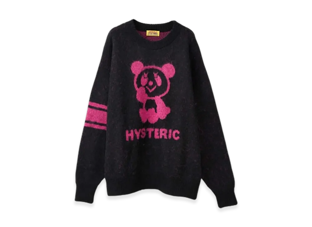 HYSTERIC GLAMOUR Hysteric Panda Jacquard Sweater "Black"