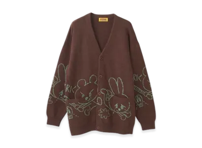 HYSTERIC GLAMOUR Ben And Lucy Jacquard Cardigan "Brown"