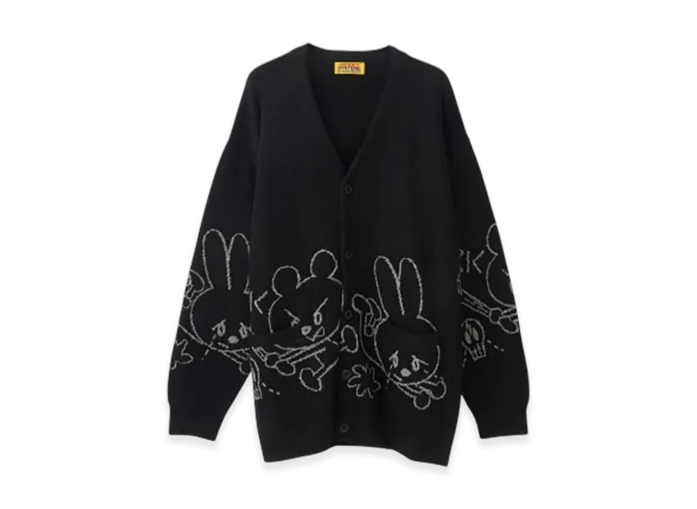 HYSTERIC GLAMOUR Ben And Lucy Jacquard Cardigan "Black"