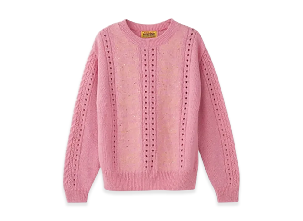 HYSTERIC GLAMOUR Snake Loop Embroidered Sweater "Pink"