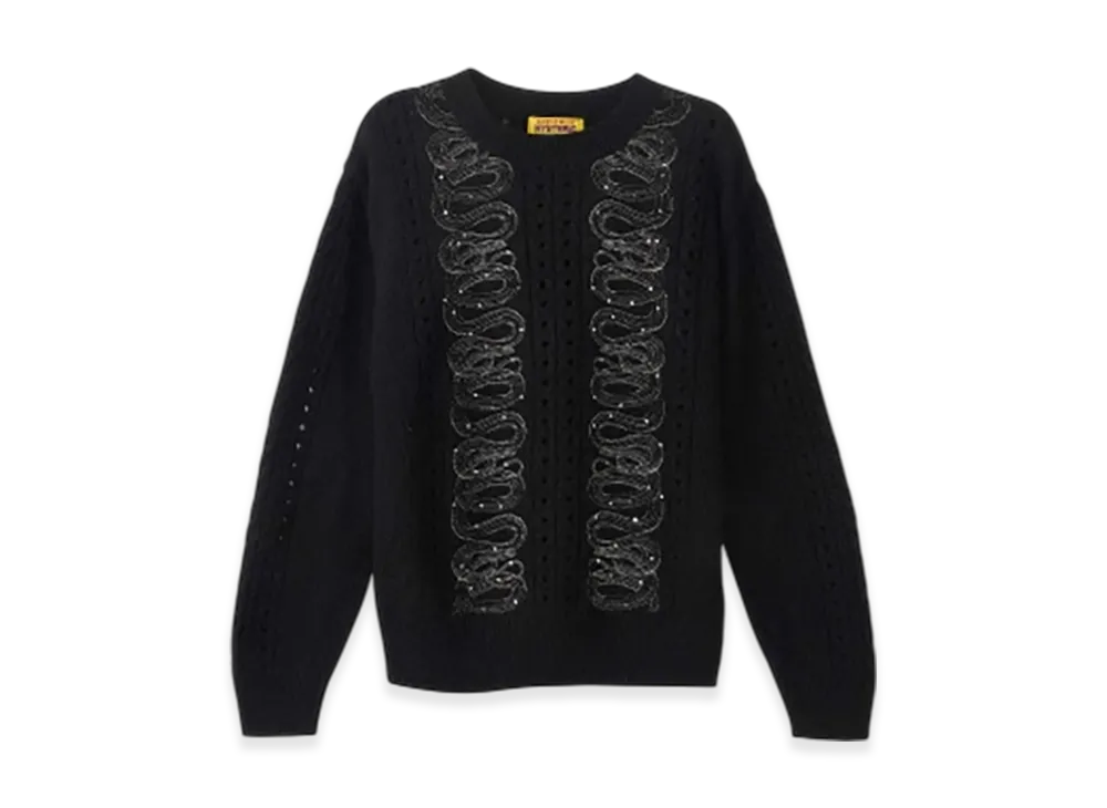 HYSTERIC GLAMOUR Snake Loop Embroidered Sweater "Black"