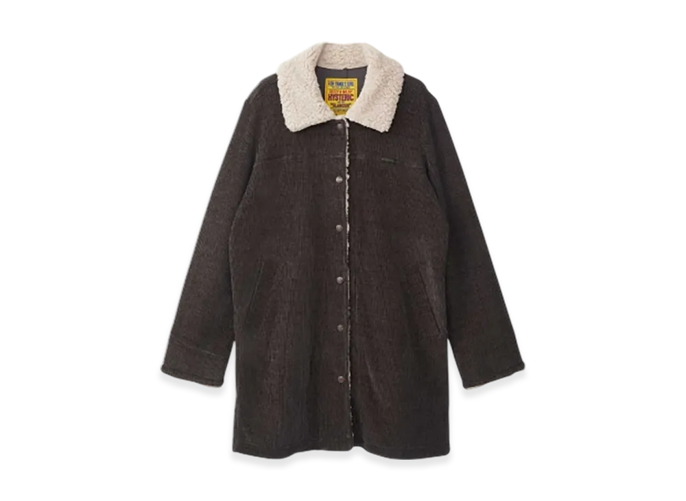 HYSTERIC GLAMOUR Fleece-Lined Trench Coat "Charcoal Gray"