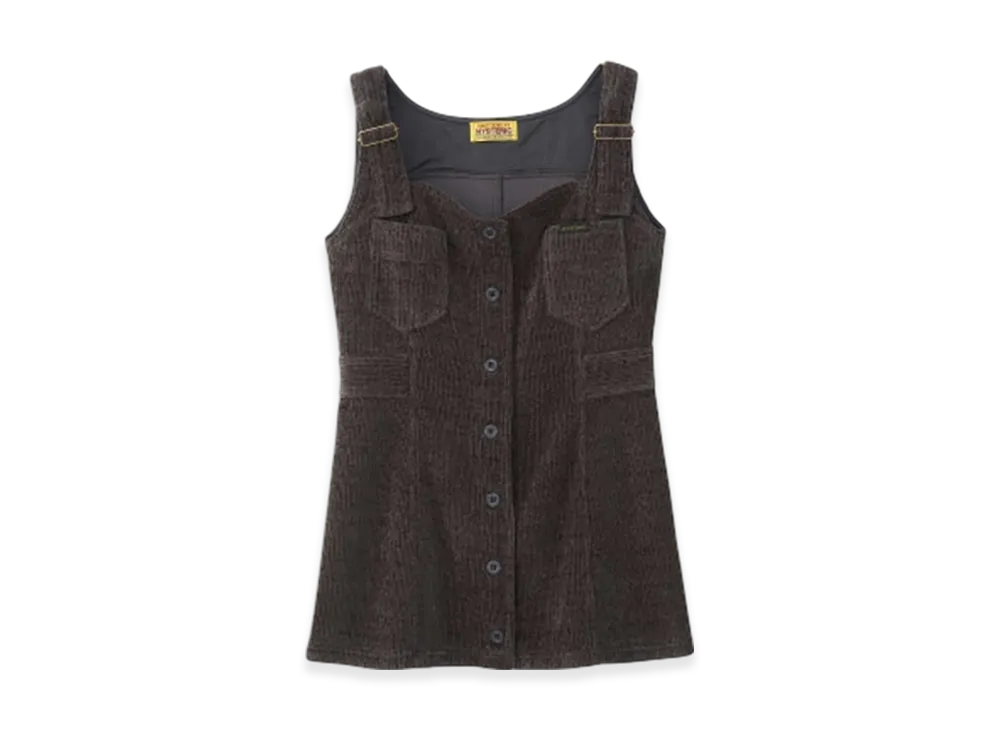 HYSTERIC GLAMOUR Corduroy Jumper Skirt "Charcoal Gray"