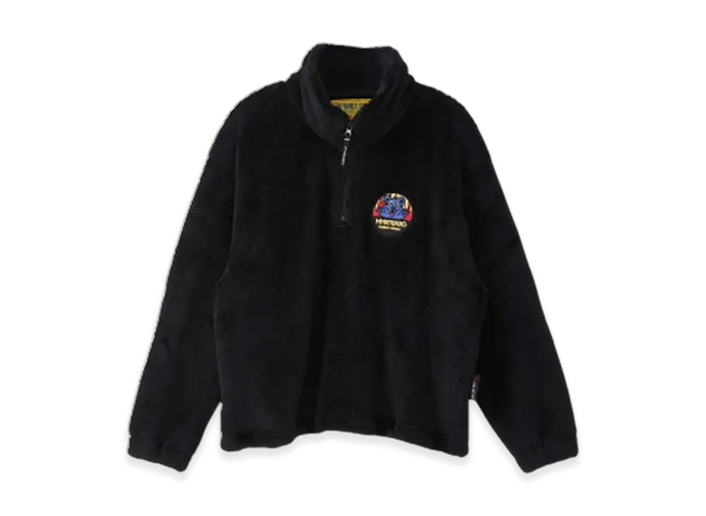 HYSTERIC GLAMOUR Burning Sounds Patch Half-Zip Sweatshirt "Black"
