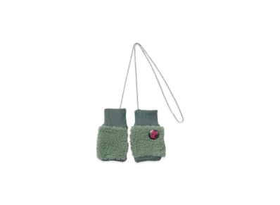 HYSTERIC GLAMOUR See No Evil Boa Fingerless Gloves "Green"