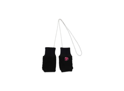 HYSTERIC GLAMOUR See No Evil Boa Fingerless Gloves "Black"