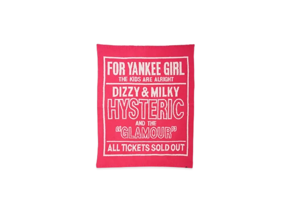 HYSTERIC GLAMOUR Dizzy & Milky Knit Blanket "Pink"
