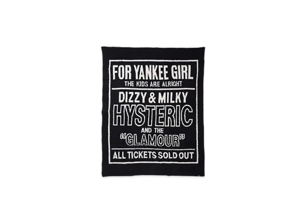 HYSTERIC GLAMOUR Dizzy & Milky Knit Blanket "Black"