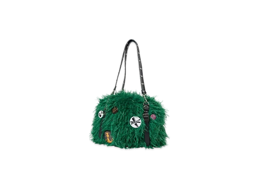 HYSTERIC GLAMOUR Studded Belt Fur Bag "Green"