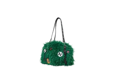HYSTERIC GLAMOUR Studded Belt Fur Bag "Green"