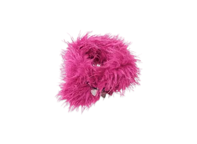 HYSTERIC GLAMOUR Pick Leather Chain Fur Muffler "Pink"